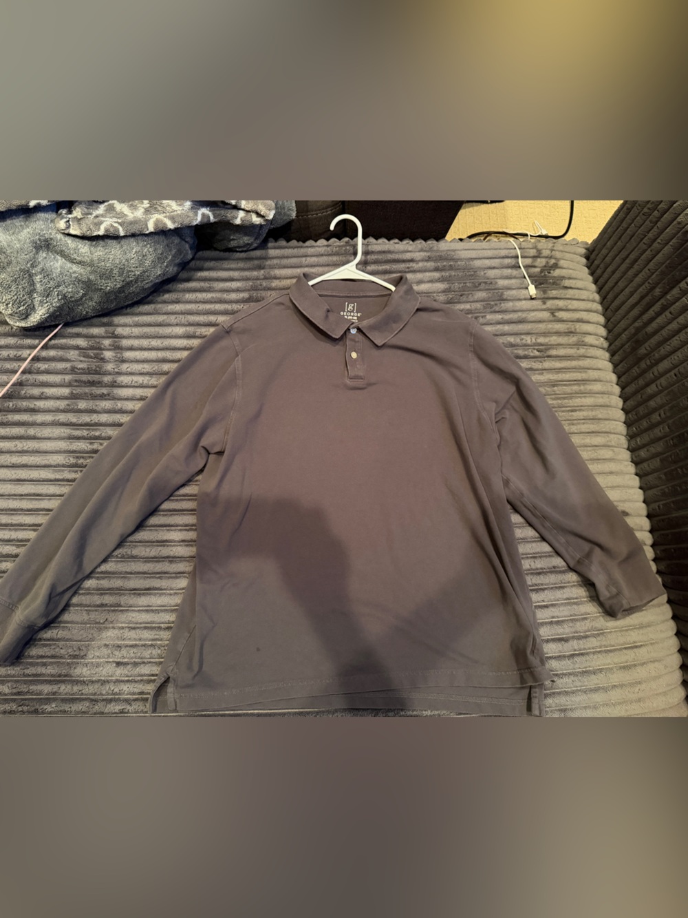 George Long-Sleeve Polo Shirt - Dark Gray